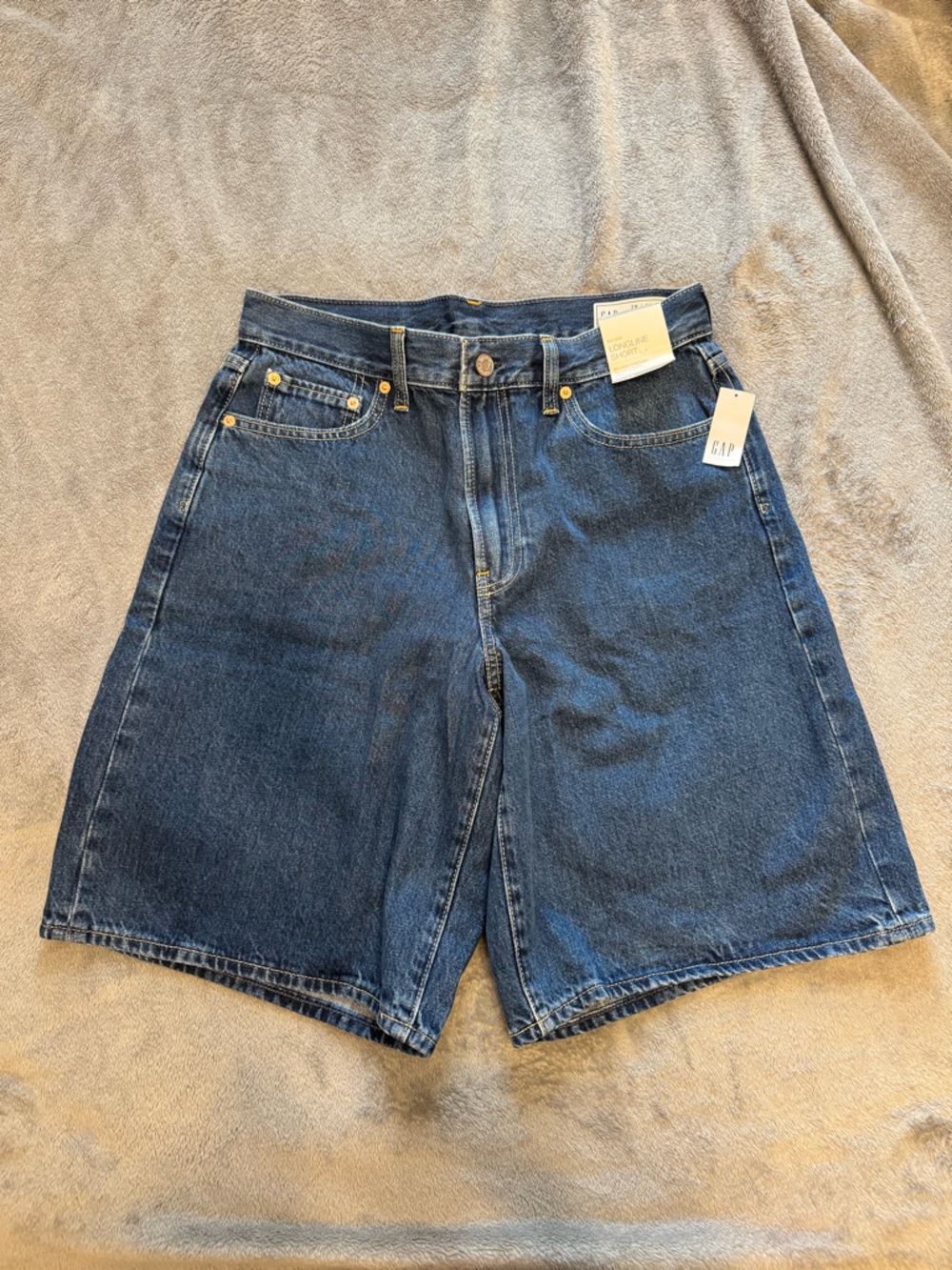 GAP Mid Rise Longline Denim Shorts - Picture 4 of 9